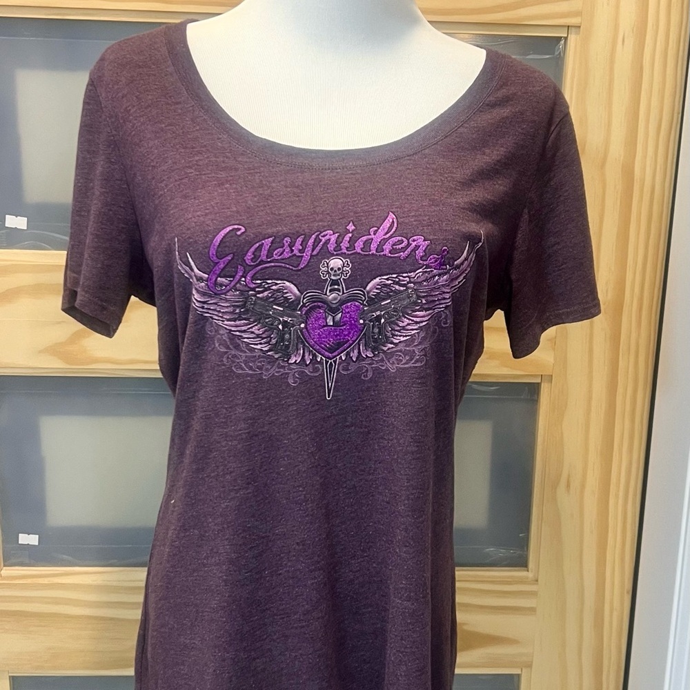 Women’s Easy Riders Dark Purple Graphic Tee Size XL
